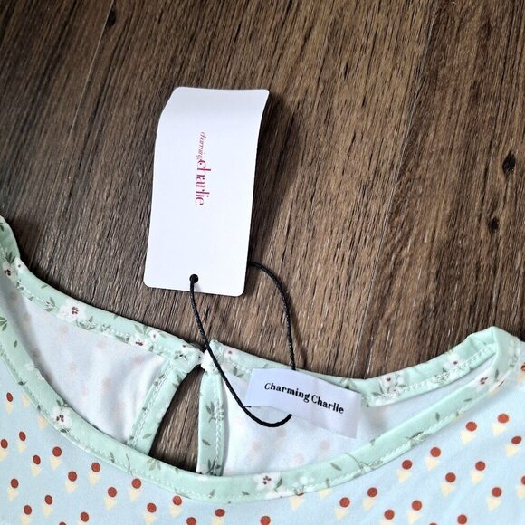 NWT Charming Charlie Flowy Maxi Dress Soft Gardening Floral Cottage Feminine - Picture 4 of 9